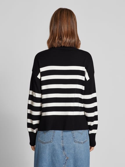 ONLY Loose fit gebreide pullover met opstaande kraag, model 'BARIA' Zwart - 5