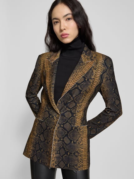 Norma Kamali Longblazer mit Reverskragen Mittelbraun 3
