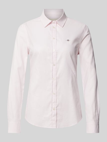 GANT Slim fit overhemdblouse met labelstitching Roze - 2