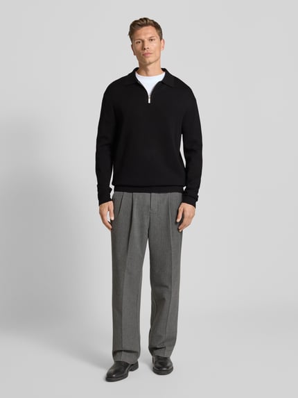 Selected Relaxed Fit Strickpullover aus Viskose-Mix Modell 'TELLER' Black 1