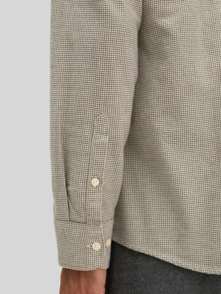 Marc O'Polo Regular Fit Freizeithemd mit geknöpften Manschetten Beige 3