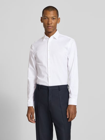 Jake*s Koszula o kroju slim fit z mieszanki bawełny Biały 4