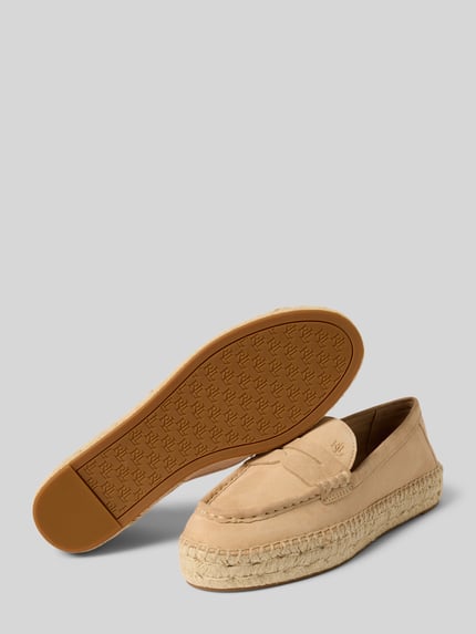 Lauren Ralph Lauren Loafer aus Leder mit Plateausohle Modell 'LUIZE' Sand 4