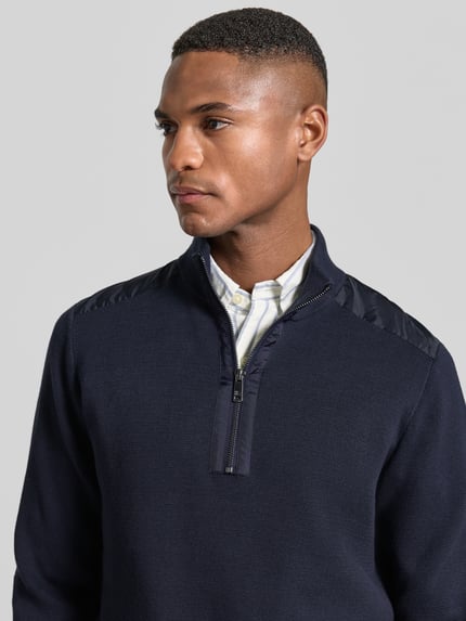 Christian Berg Men Bluza o kroju regular fit z kołnierzem i elastycznymi wykończeniami Granatowy 3