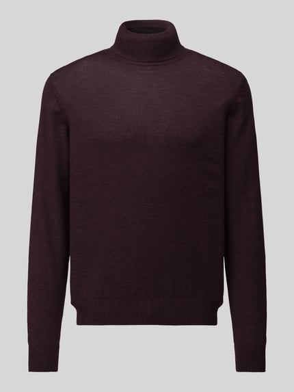 Jake*s Studio Men Regular Fit Rollkragenpullover aus reiner Wolle Bordeaux 2