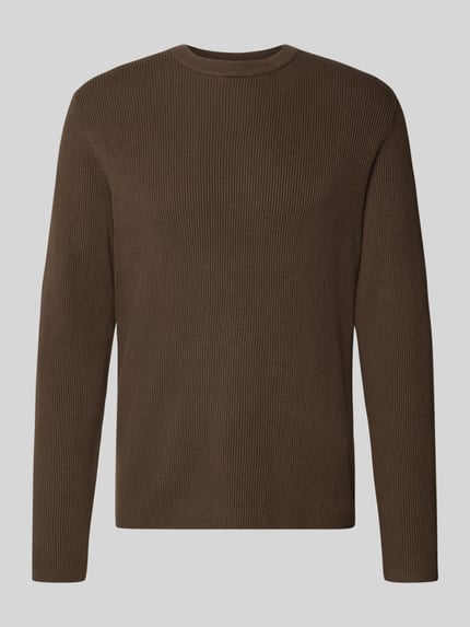 Sweter dzianinowy z mieszanki bawełny, krój slim fit Shop The Look MANNEQUINE