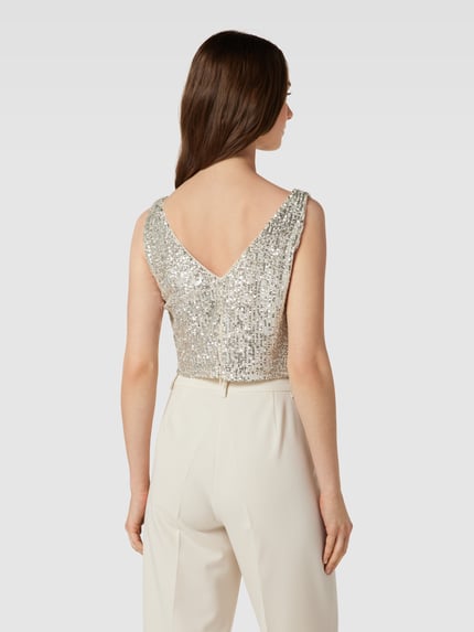 Jake*s Cocktail Korte top met pailletten Zilver - 5