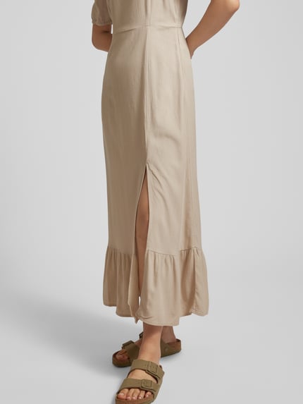 VERO MODA Midikleid aus Viskose-Leinen-Mix Modell 'MYMILO' Taupe 3
