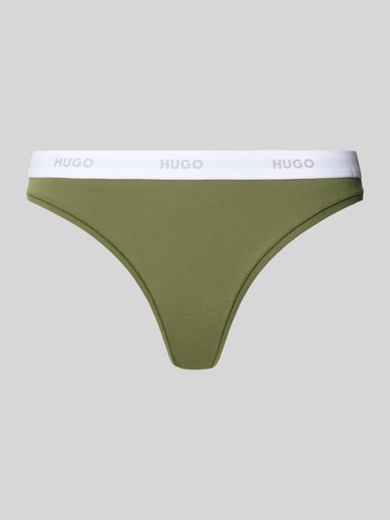 HUGO String aus Baumwoll-Mix Modell 'ID THONG' Oliv 1