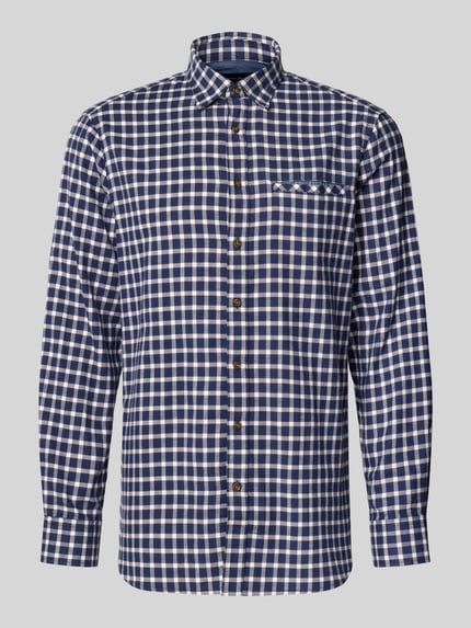 Christian Berg Men Regular fit vrijetijdsoverhemd met kentkraag Marineblauw - 2