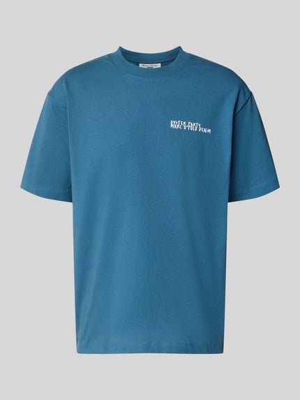 Marc O'Polo DENIM Relaxed Fit T-Shirt aus reiner Baumwolle mit Motiv-Print Bleu 2