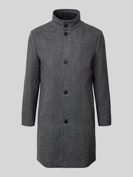 Selected Regular fit lange wollen jas met gewatteerde inzet, model 'RAINAR' Antraciet - 2