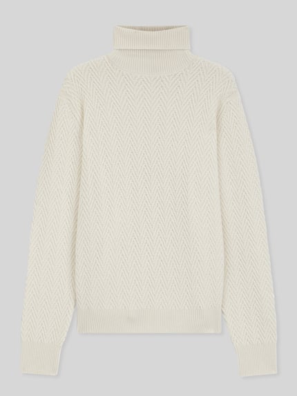 BOSS Regular Fit Rollkragenpullover aus reiner Schurwolle Modell 'HATILO' Offwhite 2