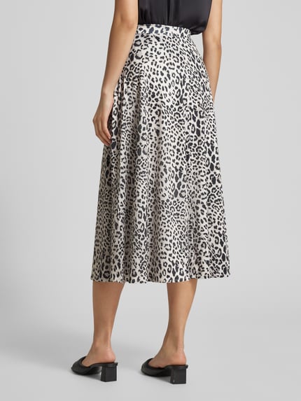 Christian Berg Woman Midirock mit Animal-Print Sand 5