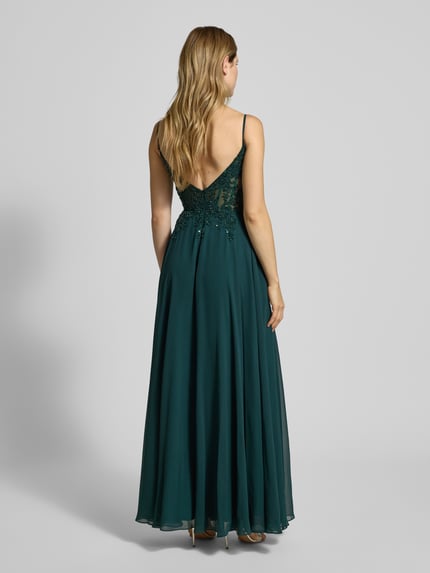 LUXUAR FASHION Abendkleid mit Herz-Ausschnitt Dunkelgruen 5