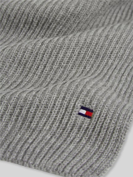 Tommy Hilfiger Schal aus Wolle Kaschmir mit Logo-Detail Hellgrau 2