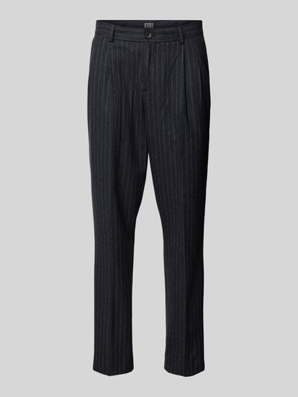 Scotch & Soda Slim fit broek met bandplooien Antraciet - 2