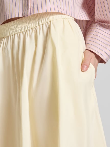 MAX&Co. Uitlopende midi-rok met elastische band model 'BEVANDA' Ecru - 3