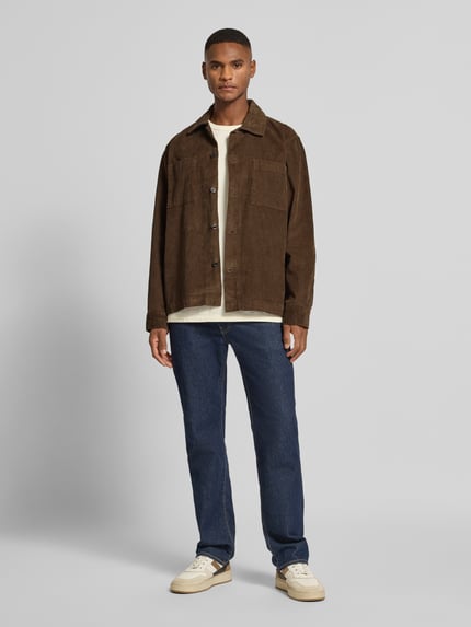 Selected Regular Fit Hemdjacke aus reiner Baumwolle Modell 'REGTATE' Dunkelbraun 1