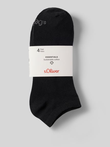 s.Oliver RED LABEL Sokken van katoenmix in set van 4 Zwart - 3