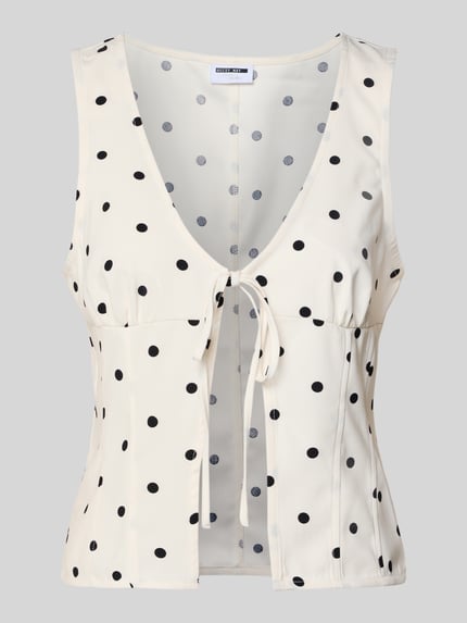 Blusentop mit V-Ausschnitt und Schnürung Modell 'SOPHIE' Shop The Look MANNEQUINE
