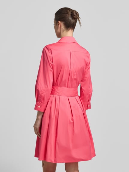 0039 Italy Overhemdjurk met strikceintuur model 'JULE' Rood - 5