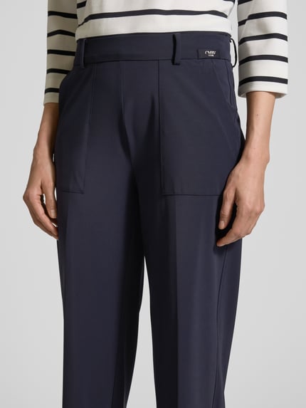 CAMBIO Tapered fit stoffen broek met verkort model Marineblauw - 3