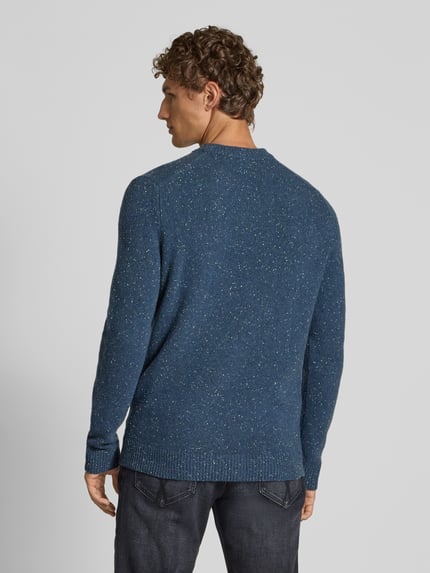 Christian Berg Men Sweter z dzianiny z mieszanki wełny Ciemnoniebieski 5