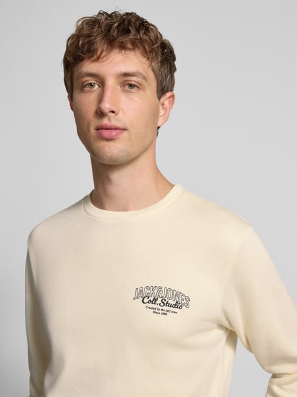 JACK & JONES Sweatshirt mit Label-Print Modell 'MAKOTO' Offwhite 3
