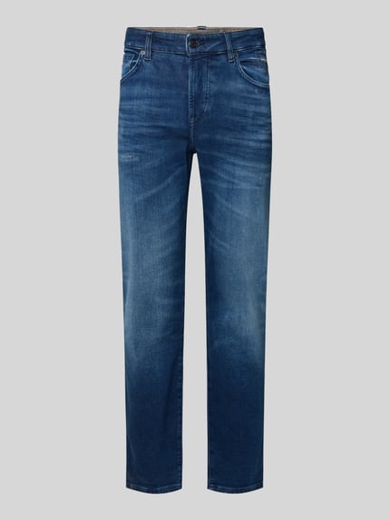 BOSS Orange Jeansy o kroju straight fit z mieszanki bawełny model ‘RE.MAINE’ Niebieski 2