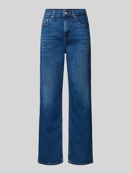 Produktfoto, Straight Fit Jeans aus Baumwoll-Mix von Tommy Jeans, Melange-Optik, Passform Straight Fit, Label Patch, 5-Pocket-Design, Denim