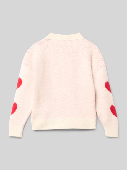 ONLY Loose Fit Strickpullover mit Allover-Muster Modell 'NAJA' Ecru 3