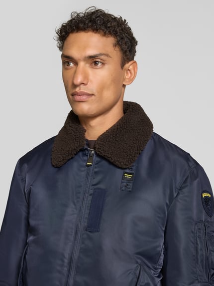 Blauer USA Bomberjacke mit Zweiwege-Reißverschluss Modell 'MARSHALL' Marine 3