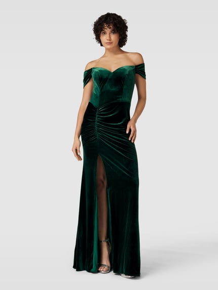 LUXUAR FASHION Abendkleid mit Rüschen Gruen 4