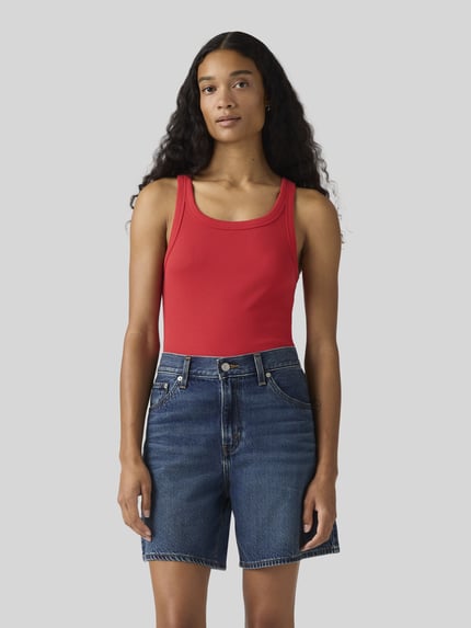 Levi's® slim fit top van katoenmix Rood - 4