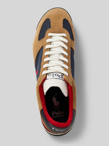 Polo Ralph Lauren Sneakers met labelstitching, model 'VARICK' Cognac - 3