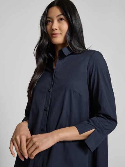 ROBE LÉGÈRE Knielanges Hemdblusenkleid mit 3/4-Arm Marine 3