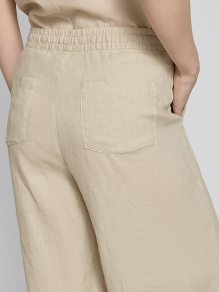 Christian Berg Woman Wide leg stoffen broek met tunnelkoord Beige - 3