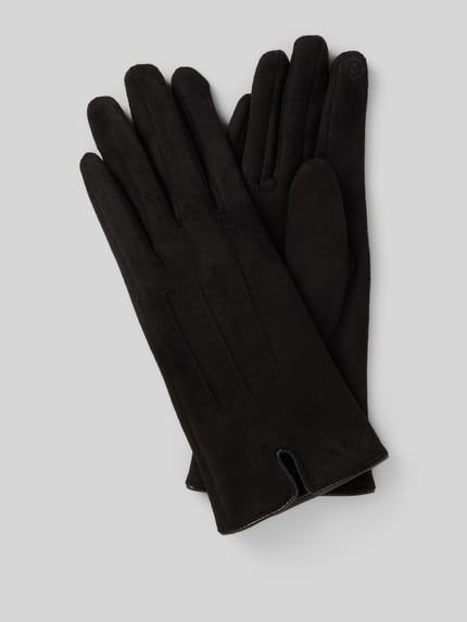 EEM Rękawiczki o kroju slim fit z ozdobnymi szwami Czarny 1