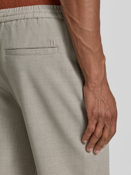 Les Deux Kleingemusterte Hose mit elastischem Bund Sand 3