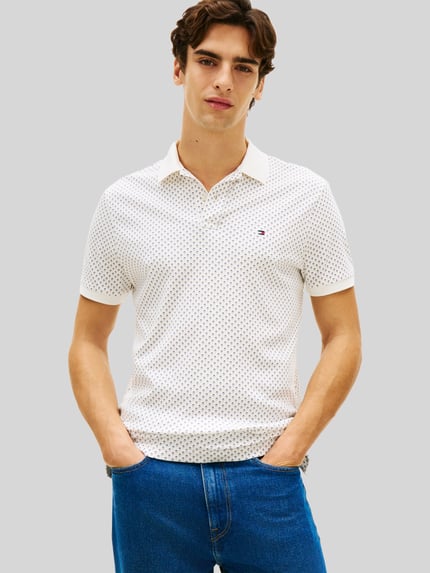 Tommy Hilfiger Regular Fit Poloshirt aus reiner Baumwolle Offwhite 4