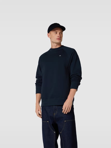 WOOD WOOD Sweatshirt met labelprint Donkerblauw - 4
