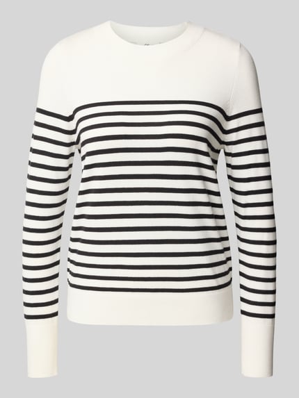 s.Oliver RED LABEL Regular Fit Pullover mit Kontraststreifen Offwhite 1