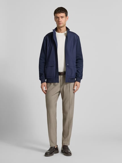 Christian Berg Men Sweatjacke mit Stehkragen Marine 1