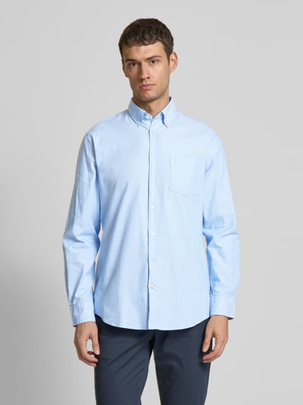 Christian Berg Men Regular Fit Freizeithemd aus reiner Baumwolle Bleu 4