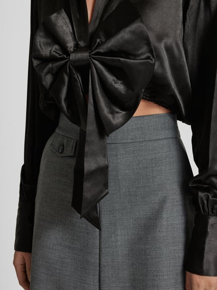 The Kooples Regular Fit Bluse mit Schleifen-Detail Black 3