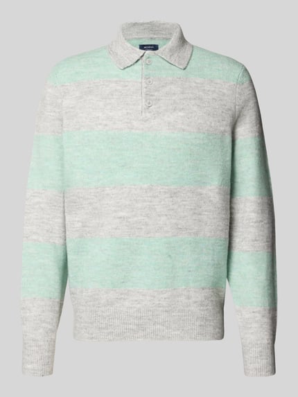 MCNEAL Regular Fit Strickpullover mit Polokragen Hellgrau Melange 1