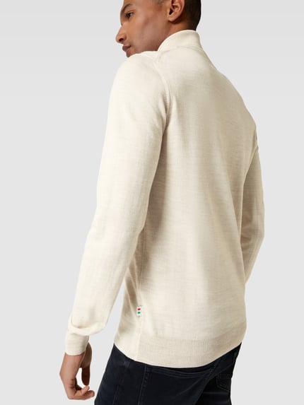 Casual Friday Rollkragenpullover aus Woll-Mix Beige 3