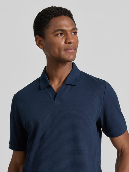s.Oliver RED LABEL Regular Fit Poloshirt aus Baumwoll-Mix Marine 3