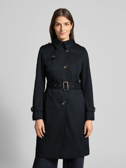 Jake*s Casual Trenchcoat met stoffen riem Zwart - 4